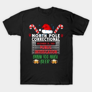 North Pole Correctional Public Intoxication Drank Too Much Beer T-Shirt